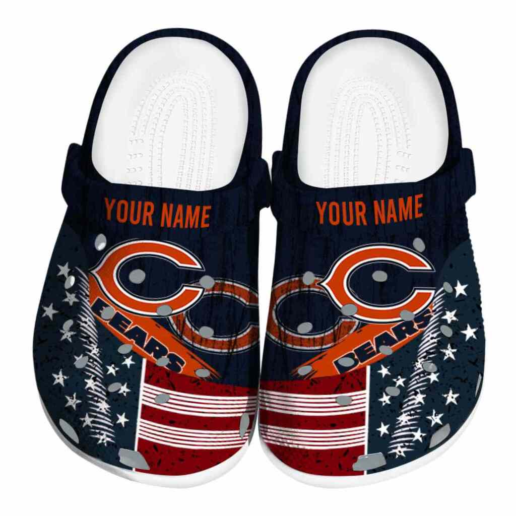 Personalized Chicago Bears Star-Spangled Side Pattern ClogTVC1801191