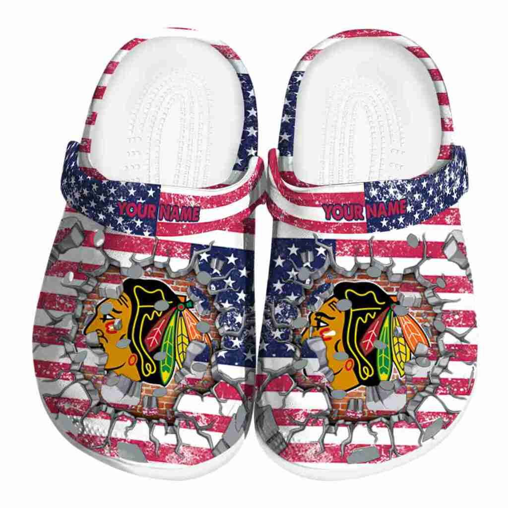 Personalized Chicago Blackhawks Freedom Splinter ClogTVC1801869