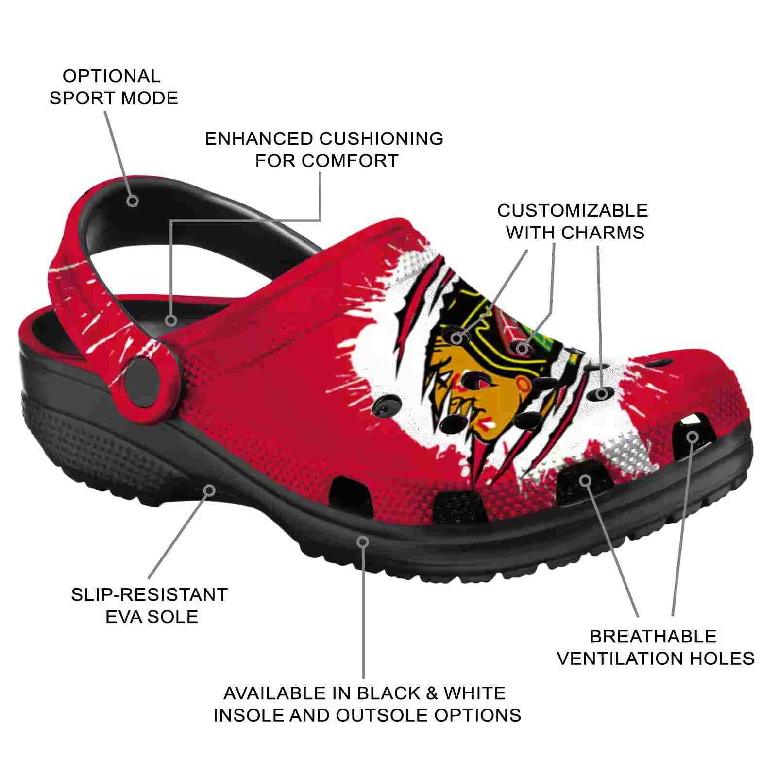 Personalized Chicago Blackhawks Splash Motif Background ClogTVC1801872 - Image 5