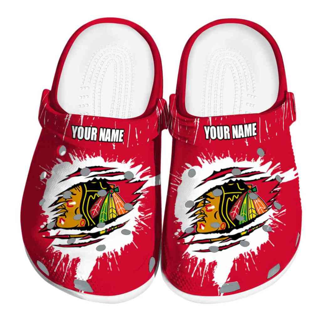 Personalized Chicago Blackhawks Splash Motif Background ClogTVC1801872