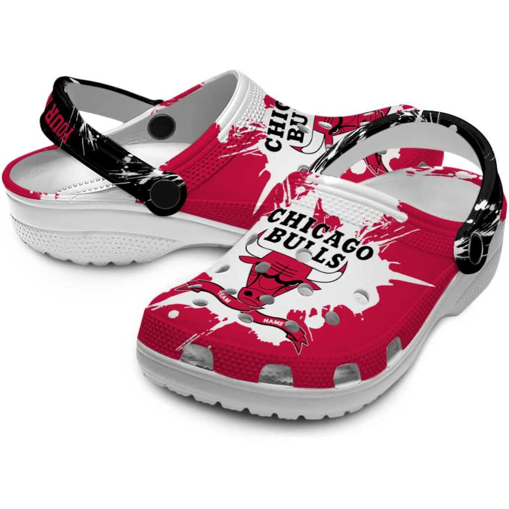 Personalized Chicago Bulls Splatter Pattern ClogTVC1801915 - Image 3