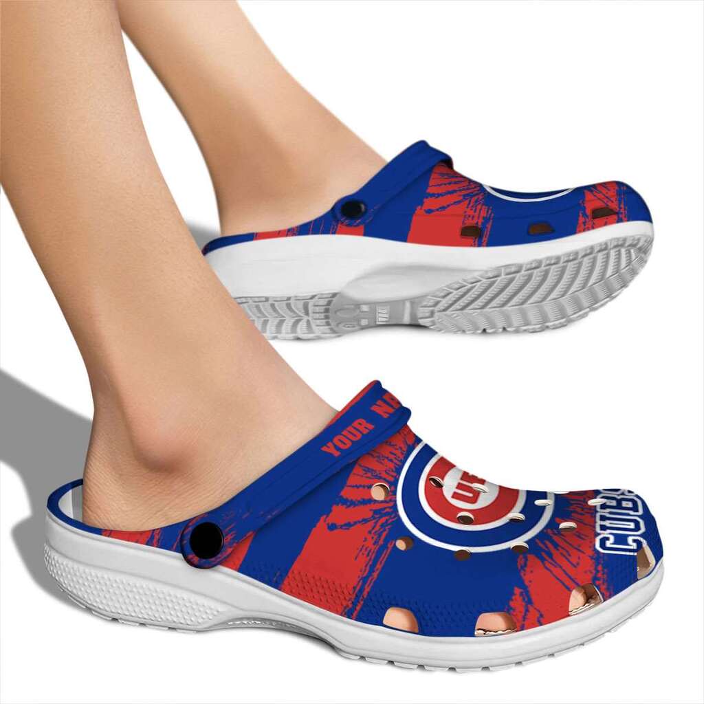 Personalized Chicago Cubs Paint Splatter Graphics ClogTVC1801189 - Image 2