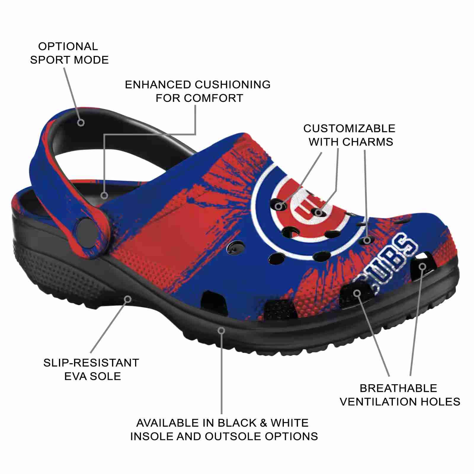 Personalized Chicago Cubs Paint Splatter Graphics ClogTVC1801189 - Image 5