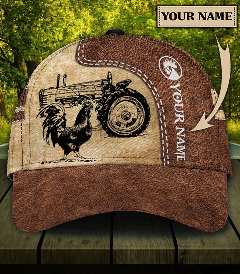Personalized Chicken Classic Cap, Personalized Gift for Farmers, Cow Lovers, Chicken Lovers Trucker Hats Custom Hats Gifts For Men & Women