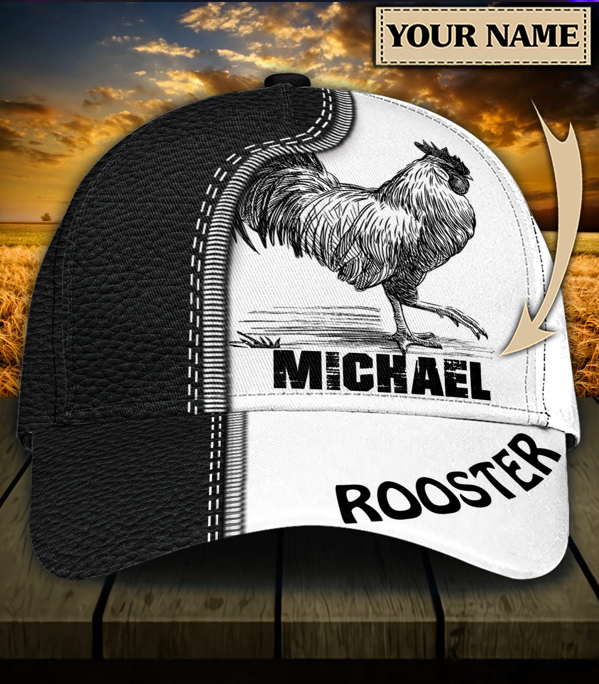 Personalized Chicken Classic Cap, Personalized Gift for Farmers, Cow Lovers, Chicken Lovers Trucker Hats Custom Hats Gifts For Men & Women