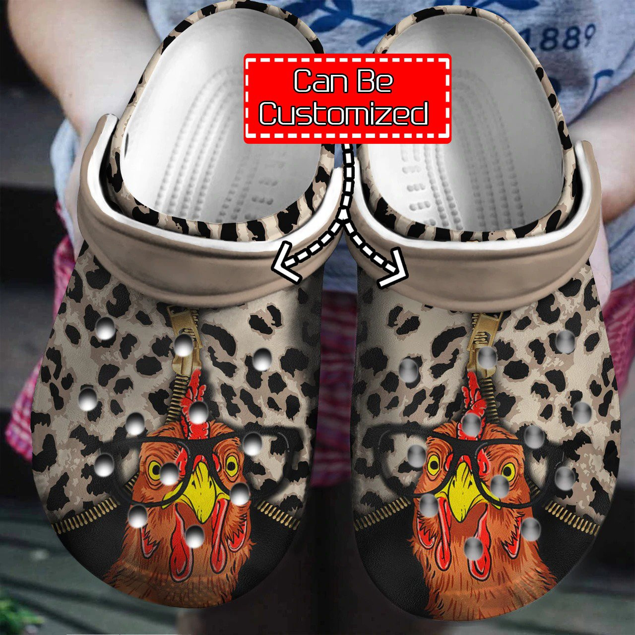 Personalized Chicken Leopard Pattern clog Shoes Animal