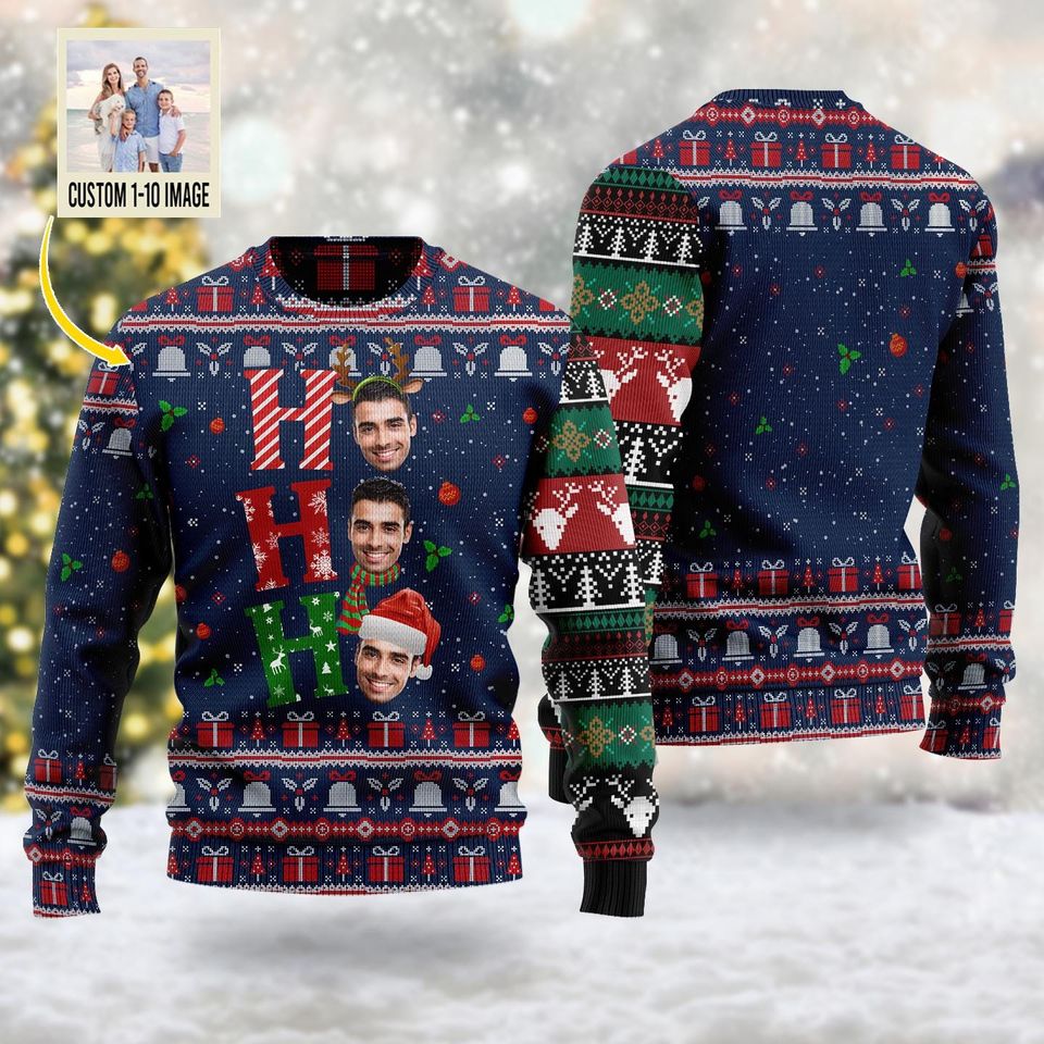 Personalized Christmas Sweatshirt with Face Photo