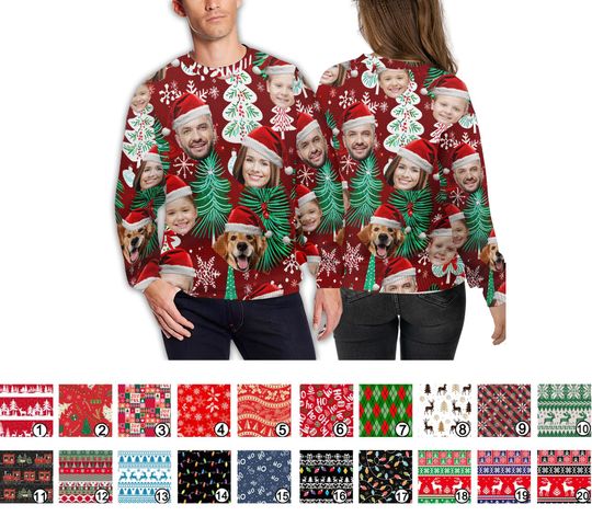 Personalized Christmas Ugly Sweater With Family Face Photo, Funny Custom Dog Cat Pet Xmas - Image 14