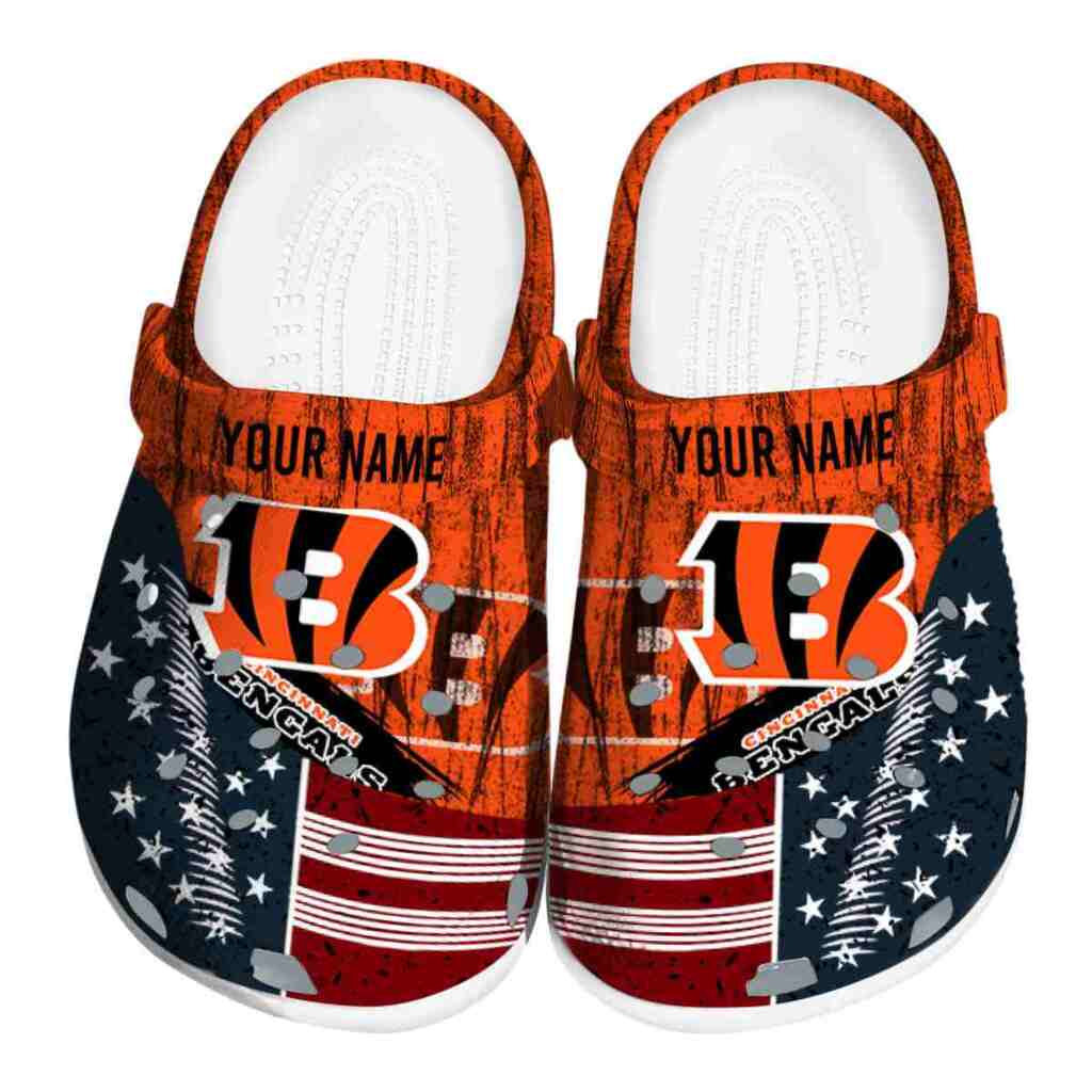 Personalized Cincinnati Bengals Star-Spangled Side Pattern ClogTVC180102