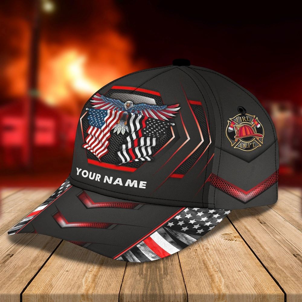 Personalized Classic Cap Firefighter Eagle For Men And Woman, Christian Jesus Hat Trucker Hats Custom Hats Gifts For Men & Women