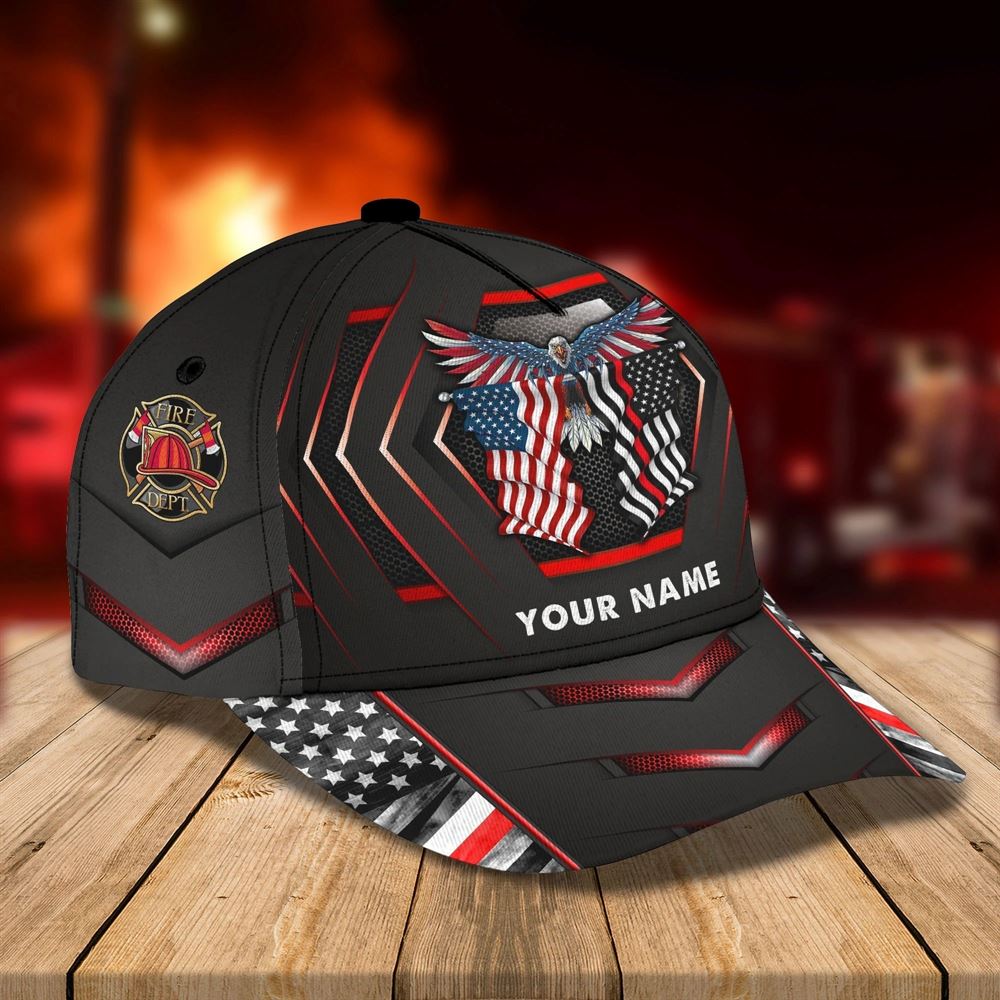 Personalized Classic Cap Firefighter Eagle For Men And Woman, Christian Jesus Hat Trucker Hats Custom Hats Gifts For Men & Women