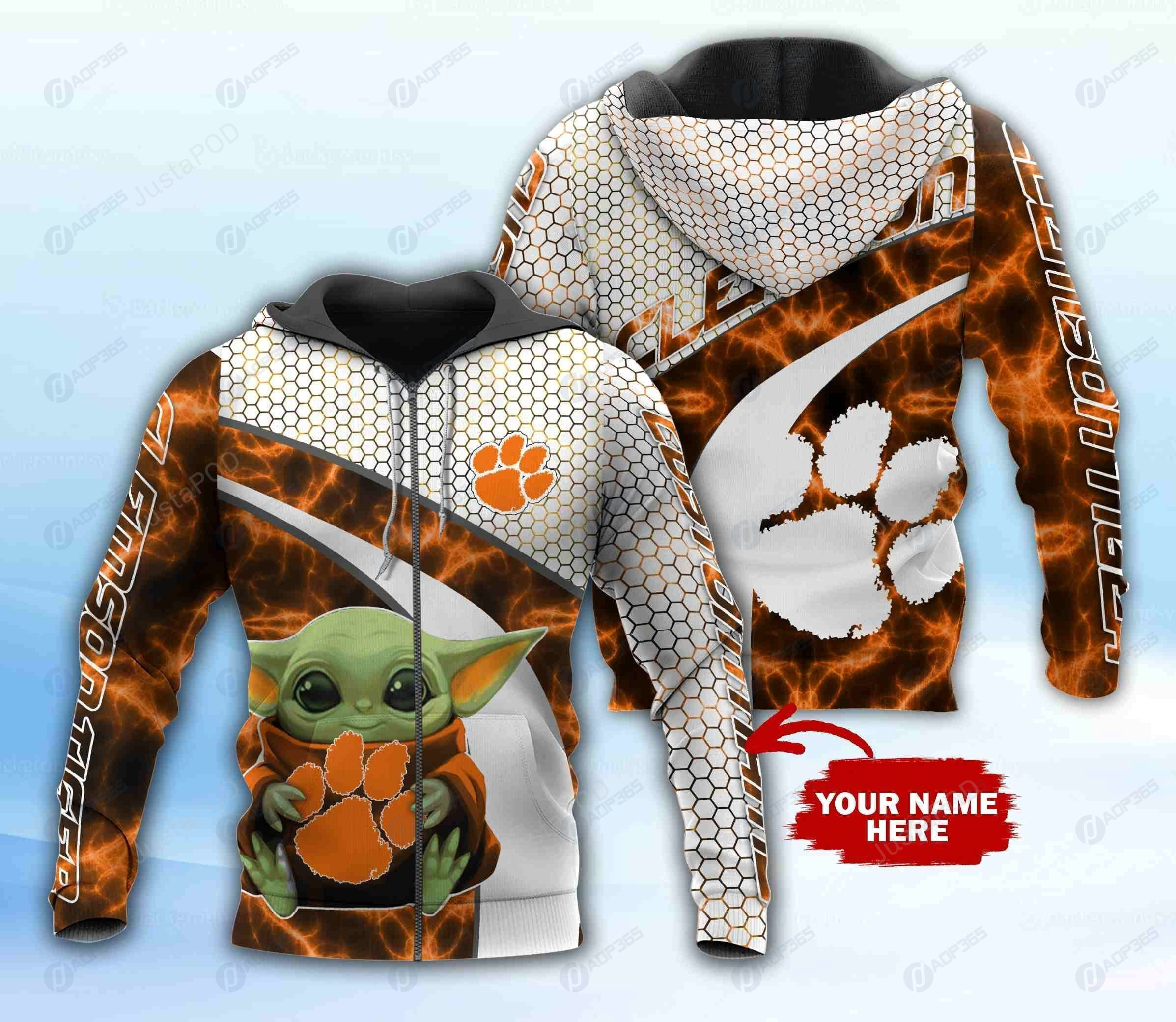 Personalized Clemson Tigers 3D All Over Print Hoodie, Zip Hoodie