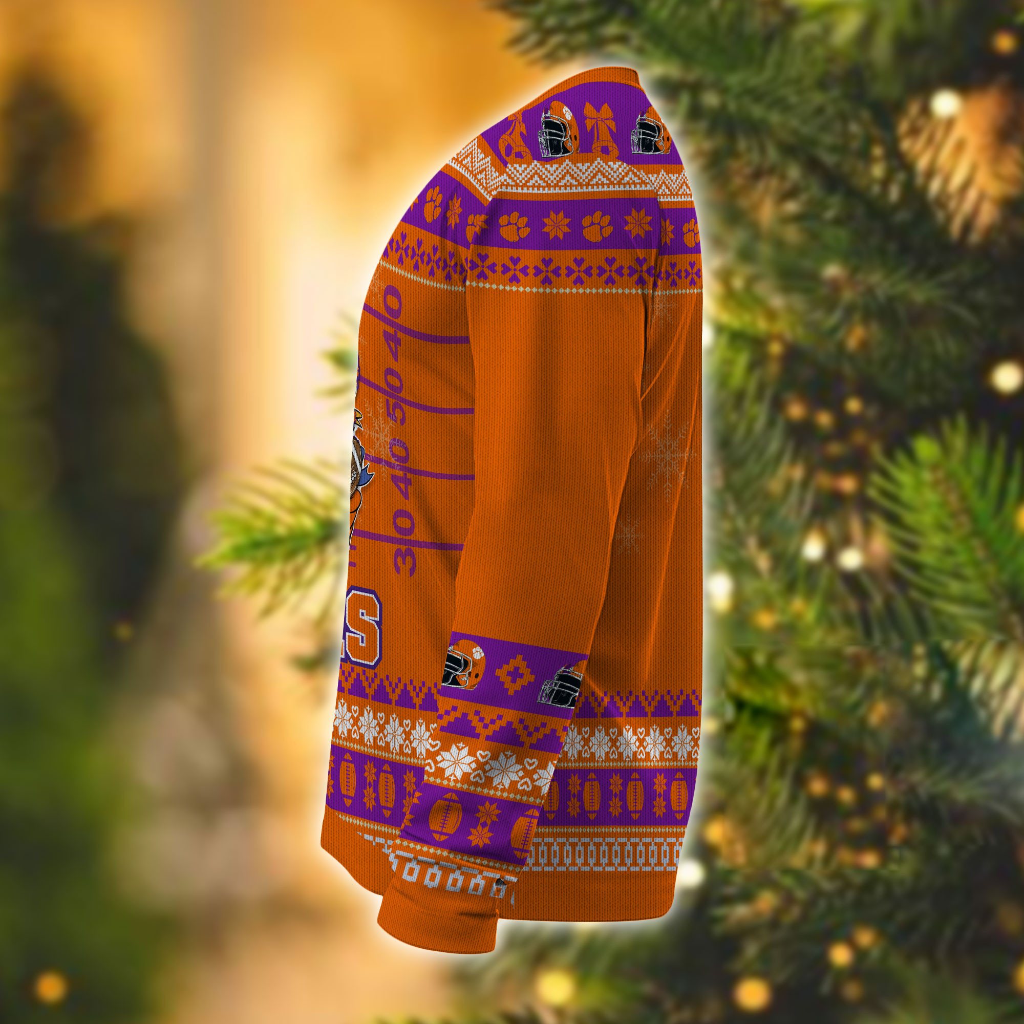 Personalized Clemson Tigers Mickey Ugly Christmas Sweater Adult 3D Funny Matching for family - Image 4