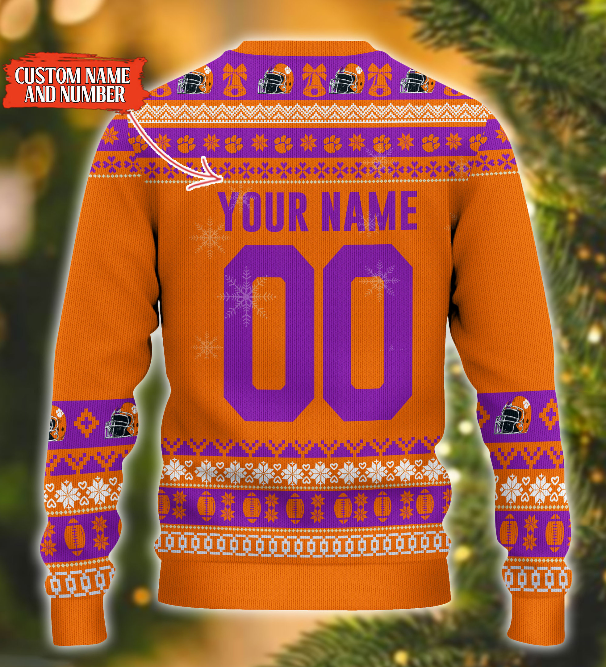 Personalized Clemson Tigers Mickey Ugly Christmas Sweater Adult 3D Funny Matching for family - Image 3
