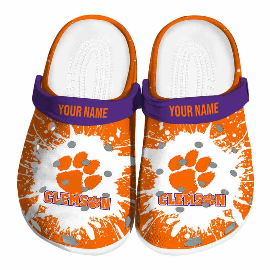 Personalized Clemson Tigers Splash Art ClogTVC180102