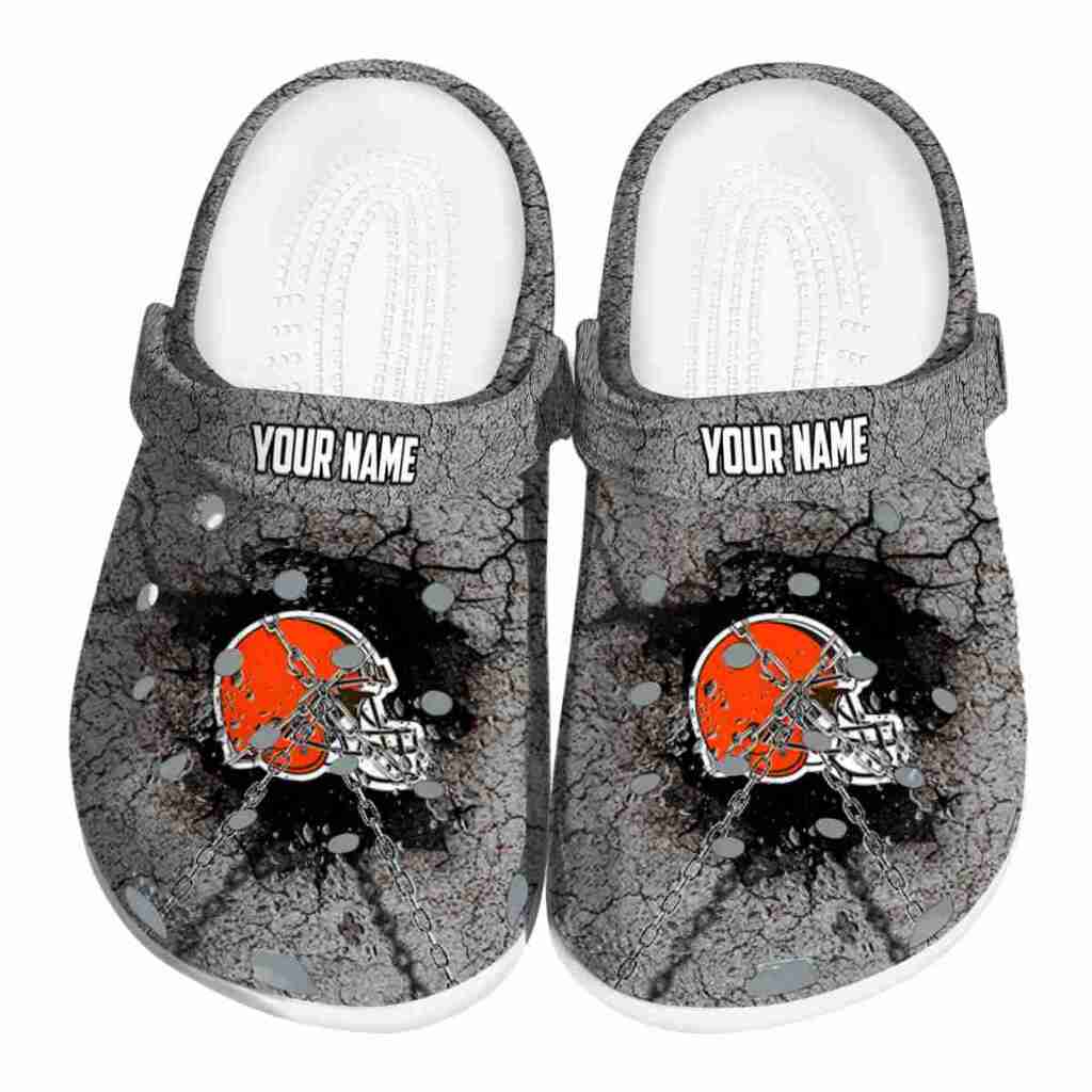 Personalized Cleveland Browns Cracked Ground Texture ClogTVC1801986