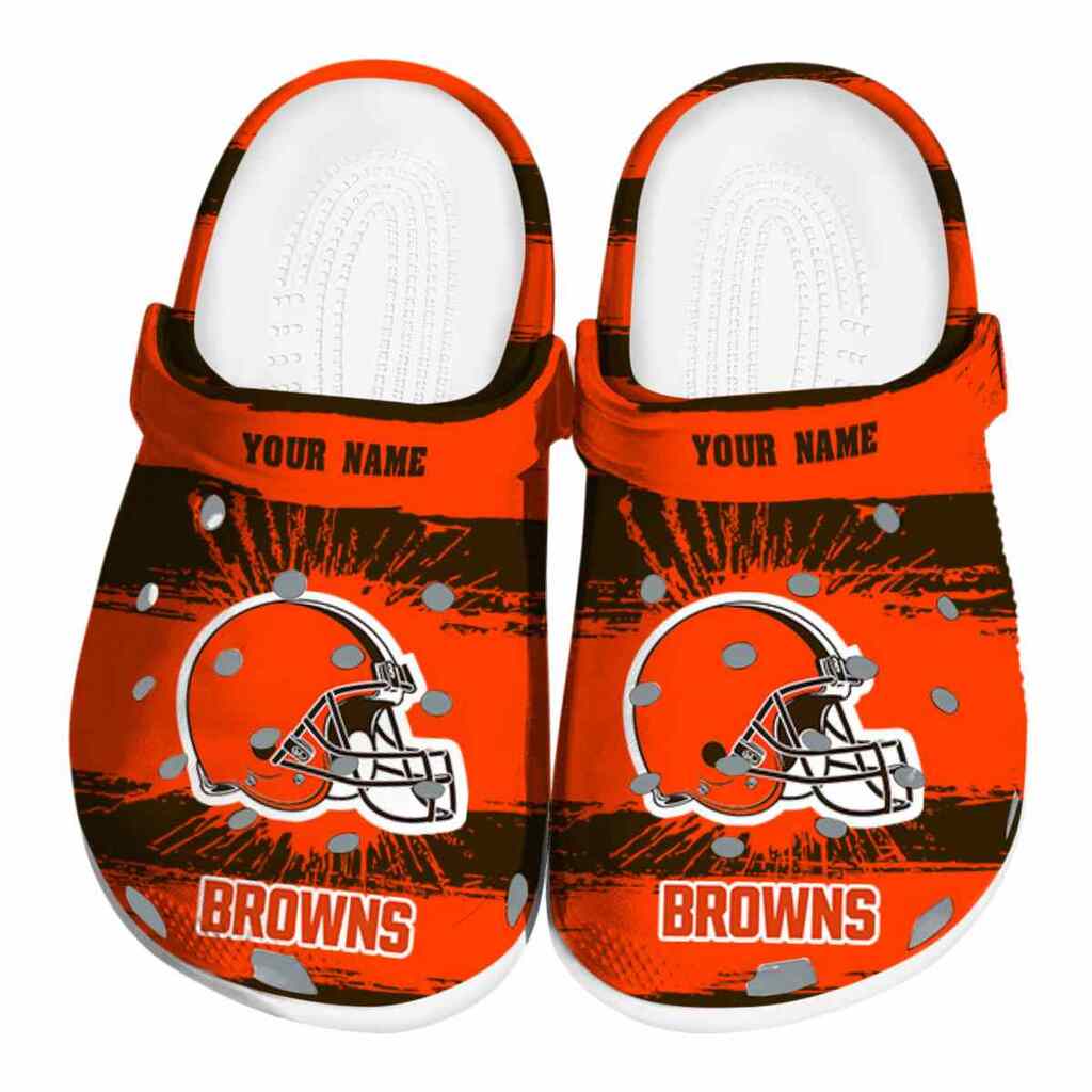 Personalized Cleveland Browns Paint Splatter Graphics ClogTVC1801986
