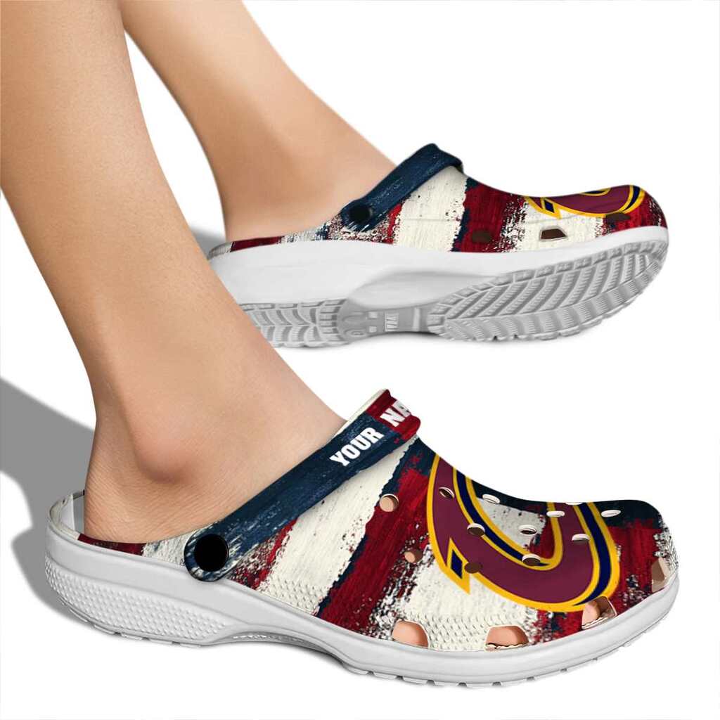 Personalized Cleveland Cavaliers Patriotic Stripes ClogTVC1801916 - Image 2