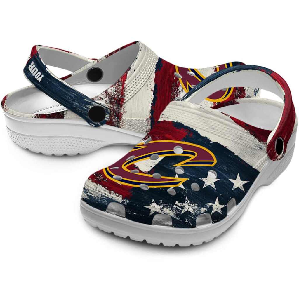 Personalized Cleveland Cavaliers Patriotic Stripes ClogTVC1801916 - Image 3