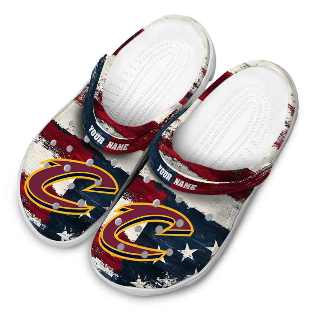 Personalized Cleveland Cavaliers Patriotic Stripes ClogTVC1801916 - Image 4
