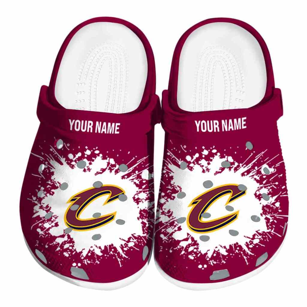 Personalized Cleveland Cavaliers Splatter Background ClogTVC1801916