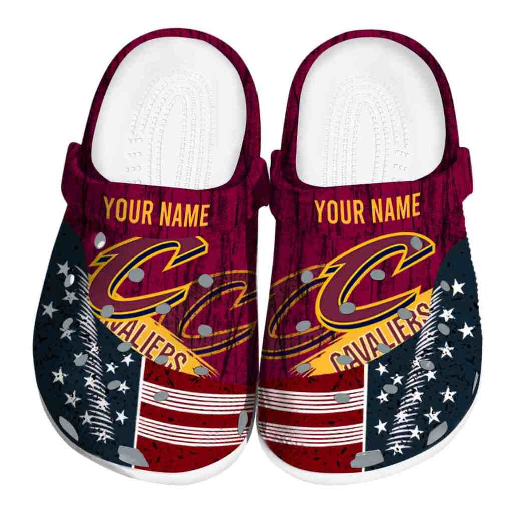 Personalized Cleveland Cavaliers Star-Spangled Side Pattern ClogTVC1801916