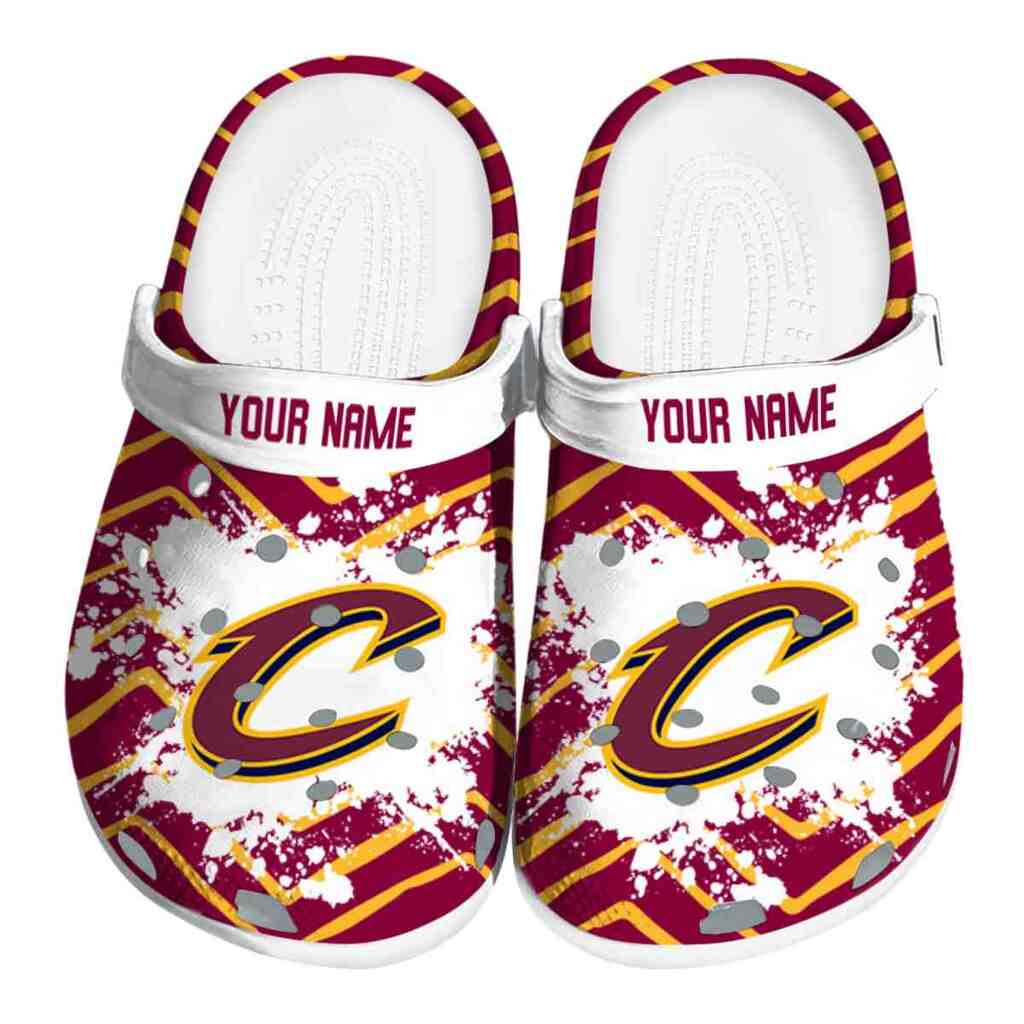 Personalized Cleveland Cavaliers Zigzag Paint Burst ClogTVC1801916