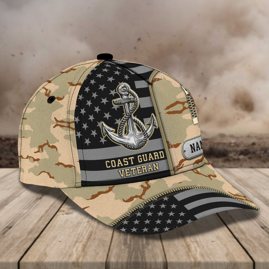 Personalized Coast Guard Classic Cap for Veteran, Camo Coast Guard Hat for Son, Dad Trucker Hats Custom Hats Gifts For Men & Women