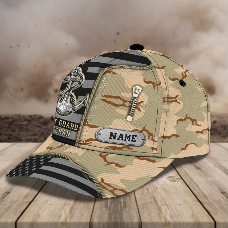 Personalized Coast Guard Classic Cap for Veteran, Camo Coast Guard Hat for Son, Dad Trucker Hats Custom Hats Gifts For Men & Women
