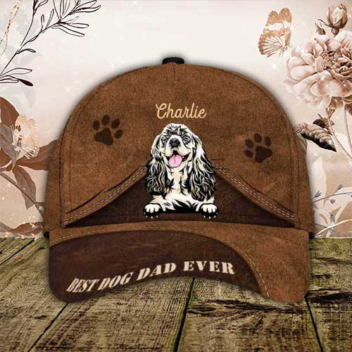 Personalized Cocker Spaniel Hat, Custom Photo Cocker Spaniel Cap 3D for Mom Trucker Hats Custom Hats Gifts For Men & Women