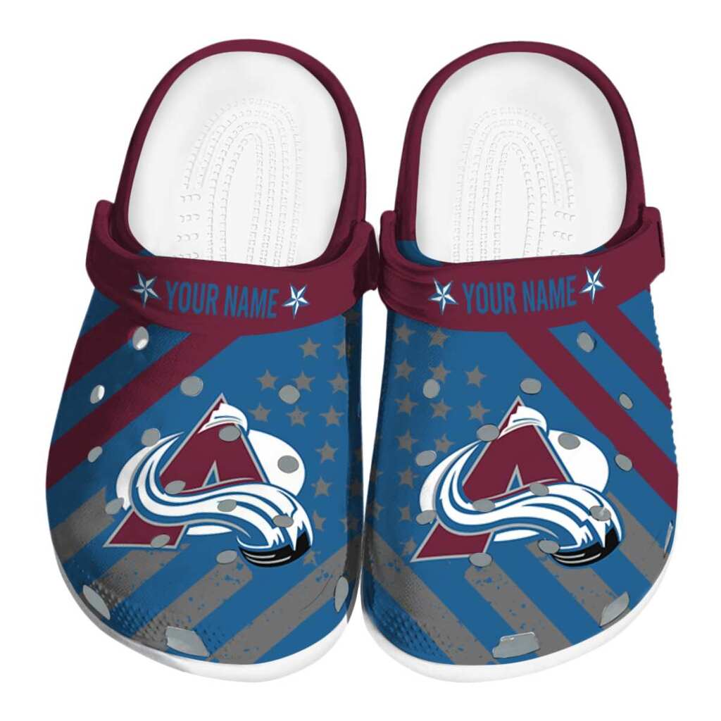 Personalized Colorado Avalanche Star-Spangled Graphic ClogTVC1801872