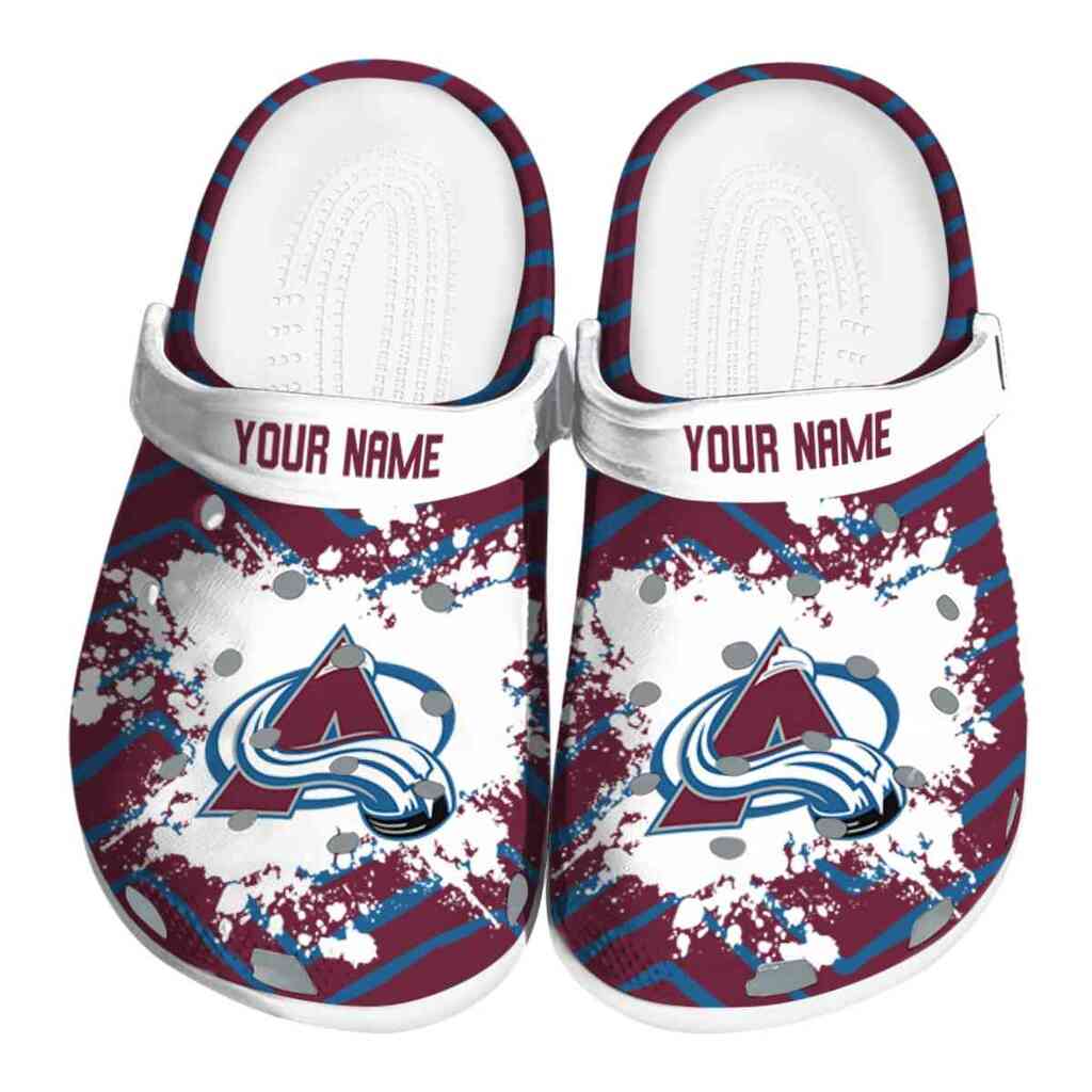 Personalized Colorado Avalanche Zigzag Paint Burst ClogTVC1801872