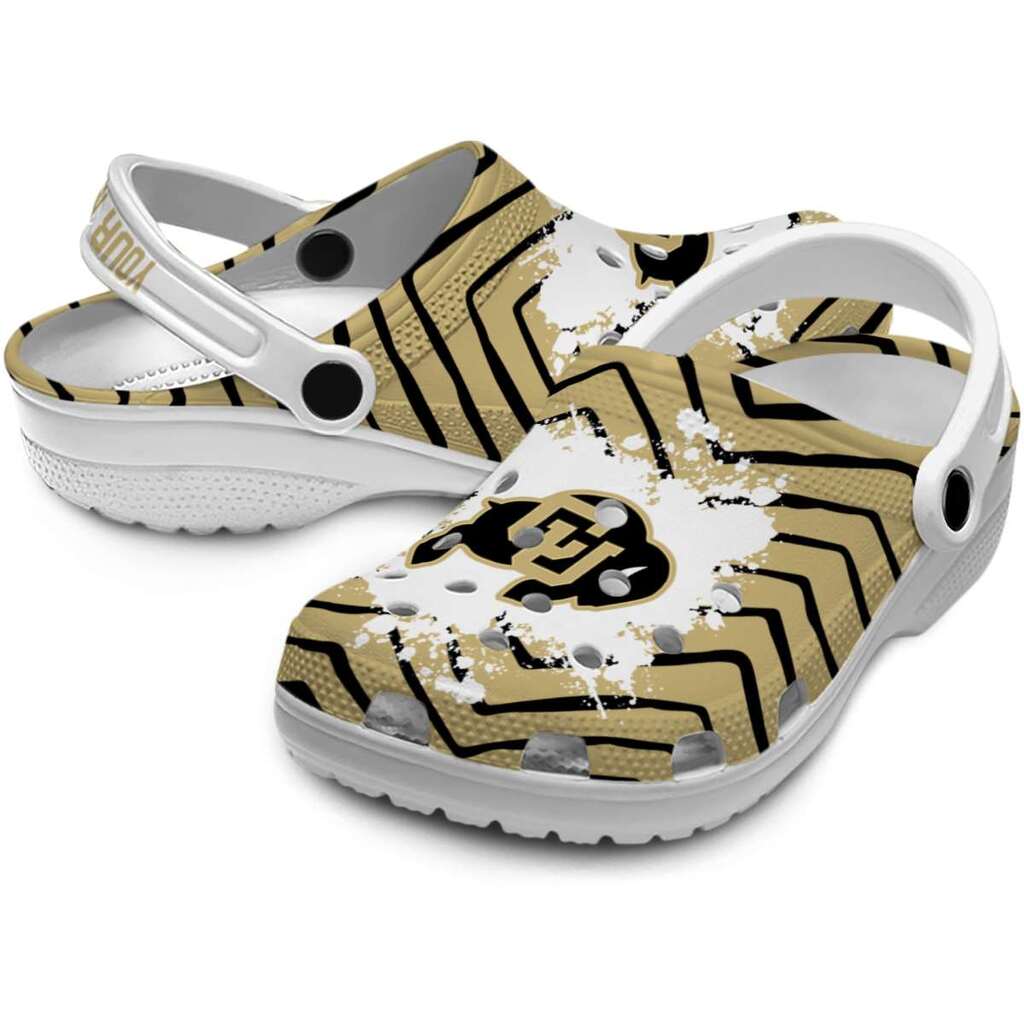 Personalized Colorado Buffaloes Zigzag Paint Burst ClogTVC1801779 - Image 3