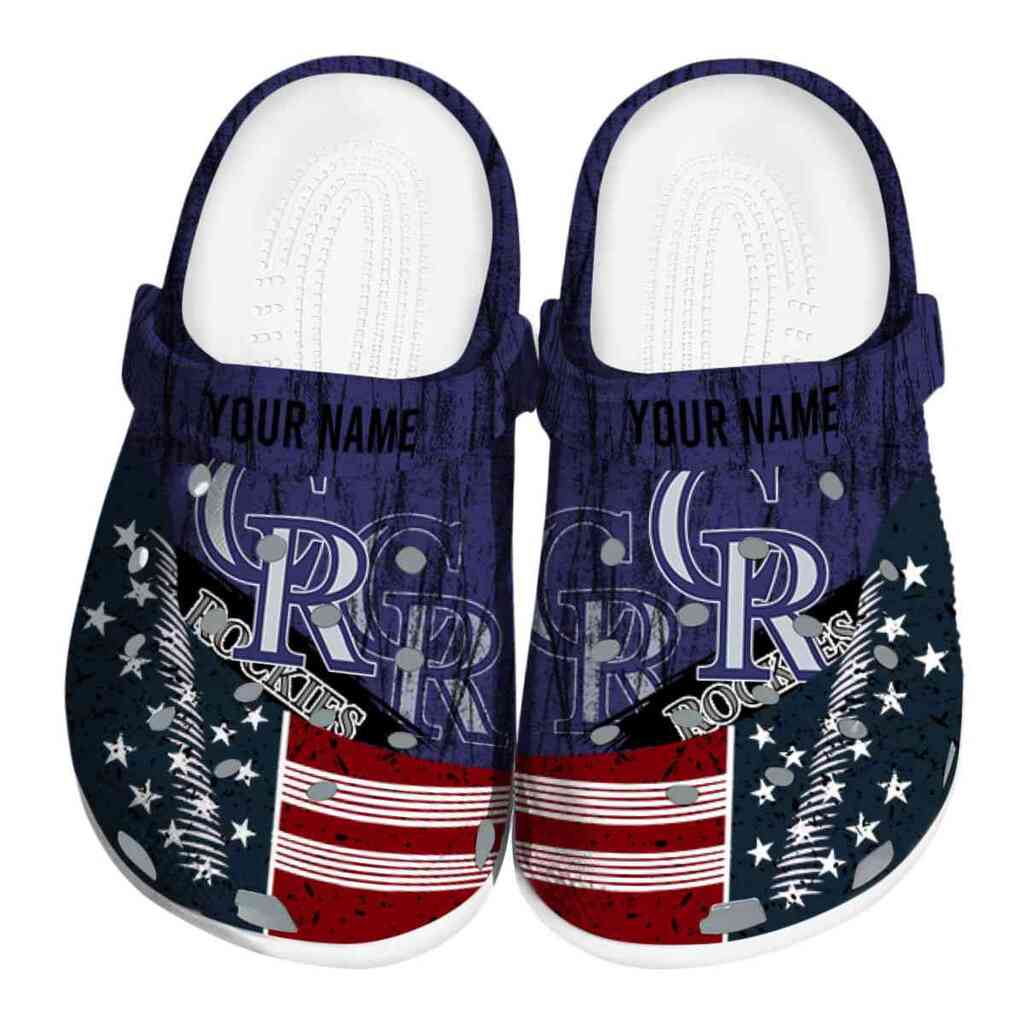 Personalized Colorado Rockies Star-Spangled Side Pattern ClogTVC180104