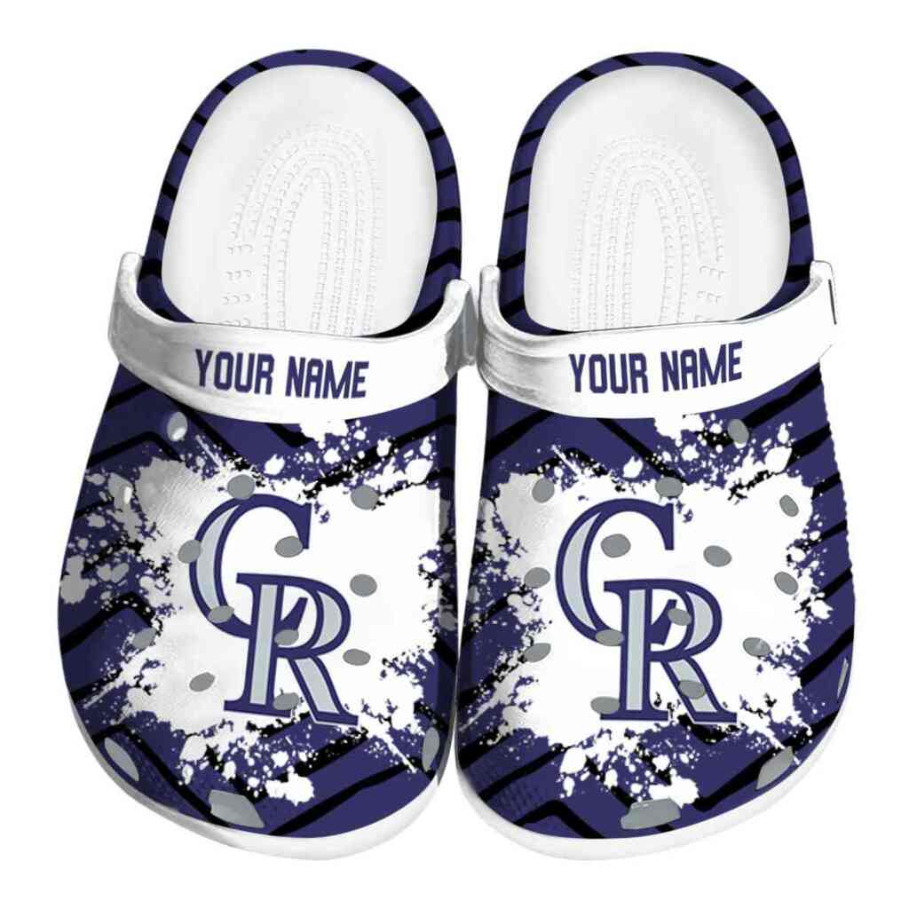 Personalized Colorado Rockies Zigzag Paint Burst ClogTVC180104