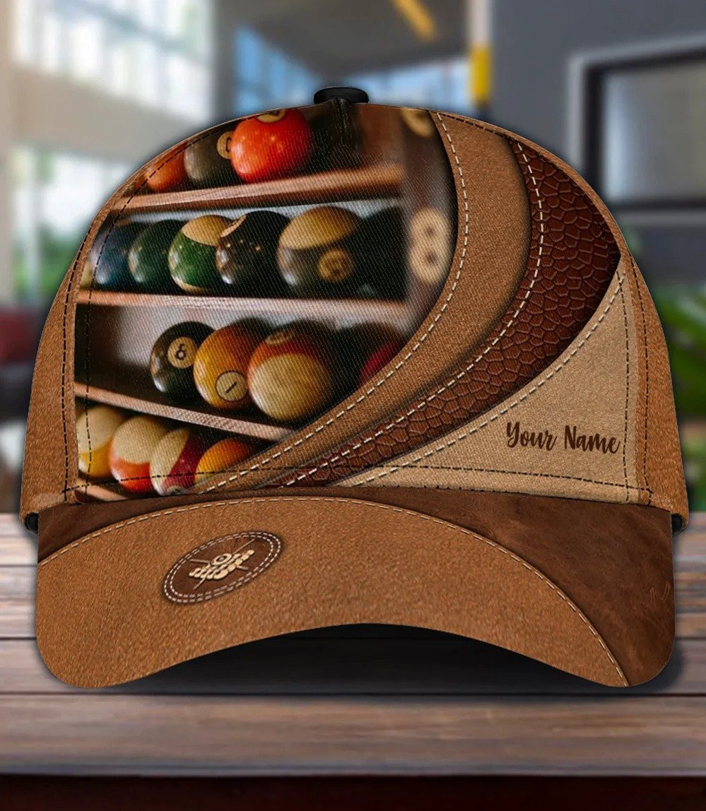 Personalized Colorful Billiard Hats for Billiard Lovers, Custom Name Billiard Classic Cap Trucker Hats Custom Hats Gifts For Men & Women