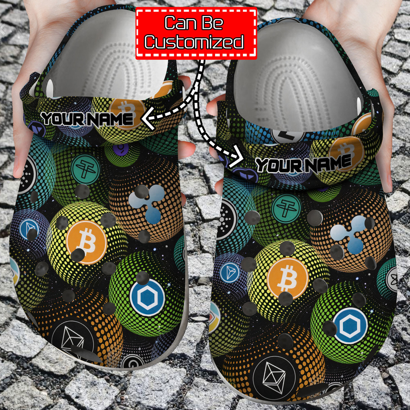 Personalized Colorful Crypto Logo clog Shoes Crypto