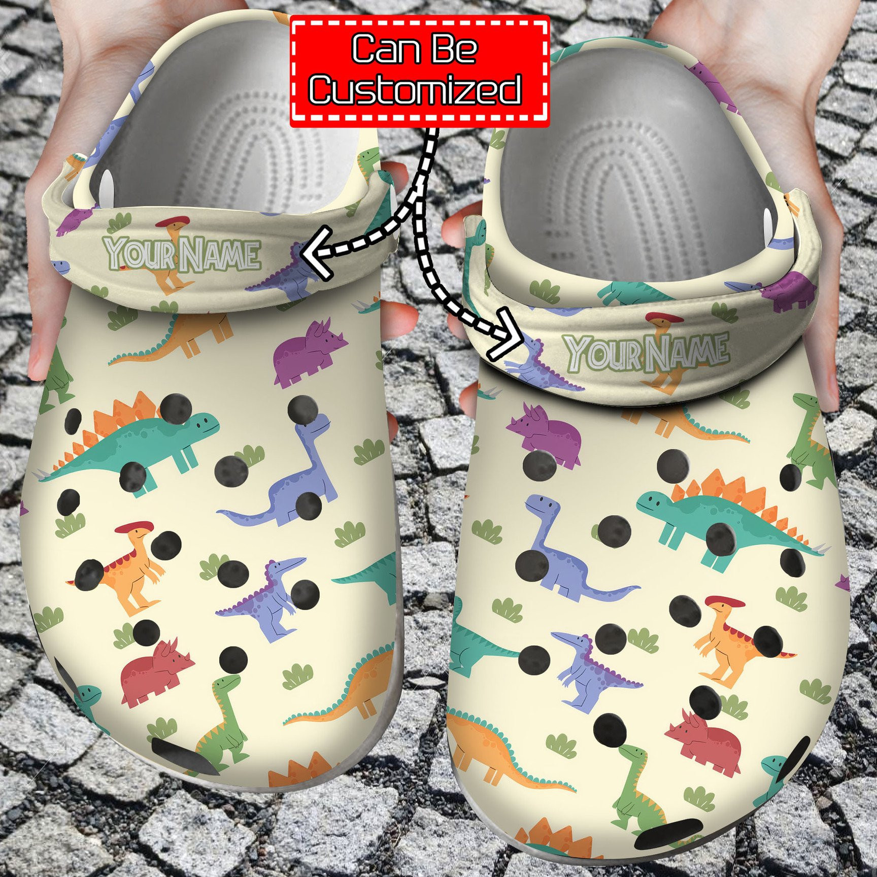 Personalized Colorful Dinosaurs Pattern clog Shoes Colorful