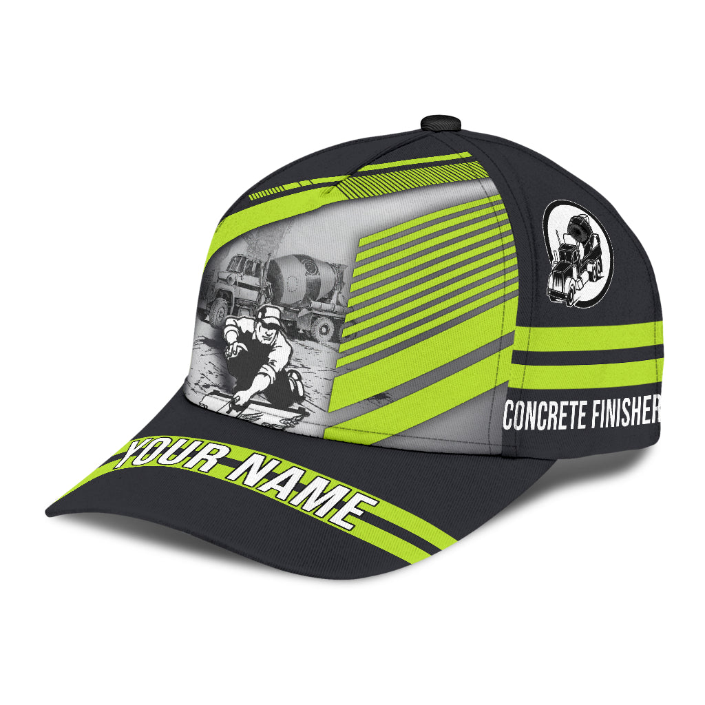 Personalized Concrete Finisher With Poured Concrete Classic Hat Baseball Cap For Men And Women, Concrete Cap Hat Trucker Hats Custom Hats Gifts For Men & Women