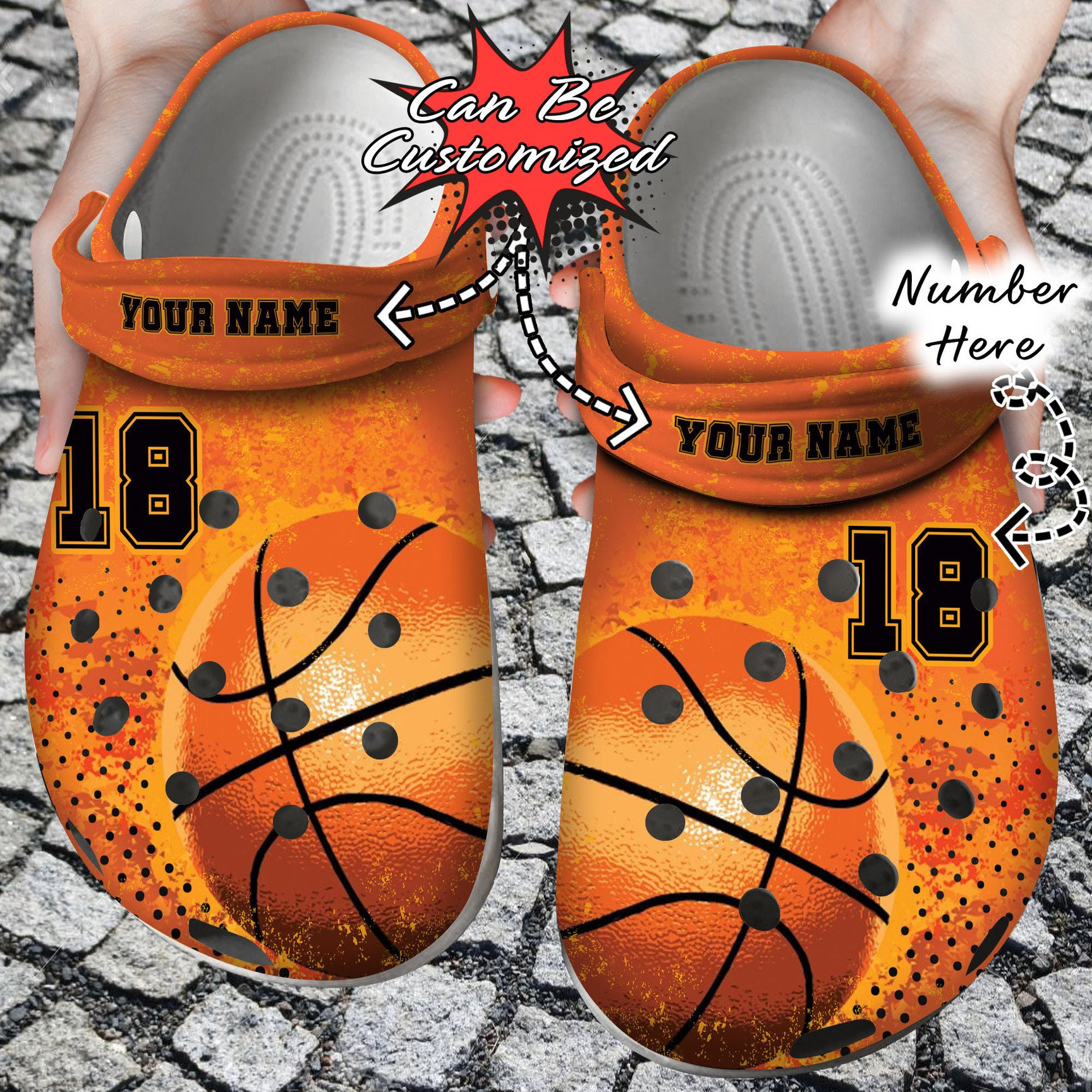 Personalized Cool Basketball Colors clog Shoes Sport