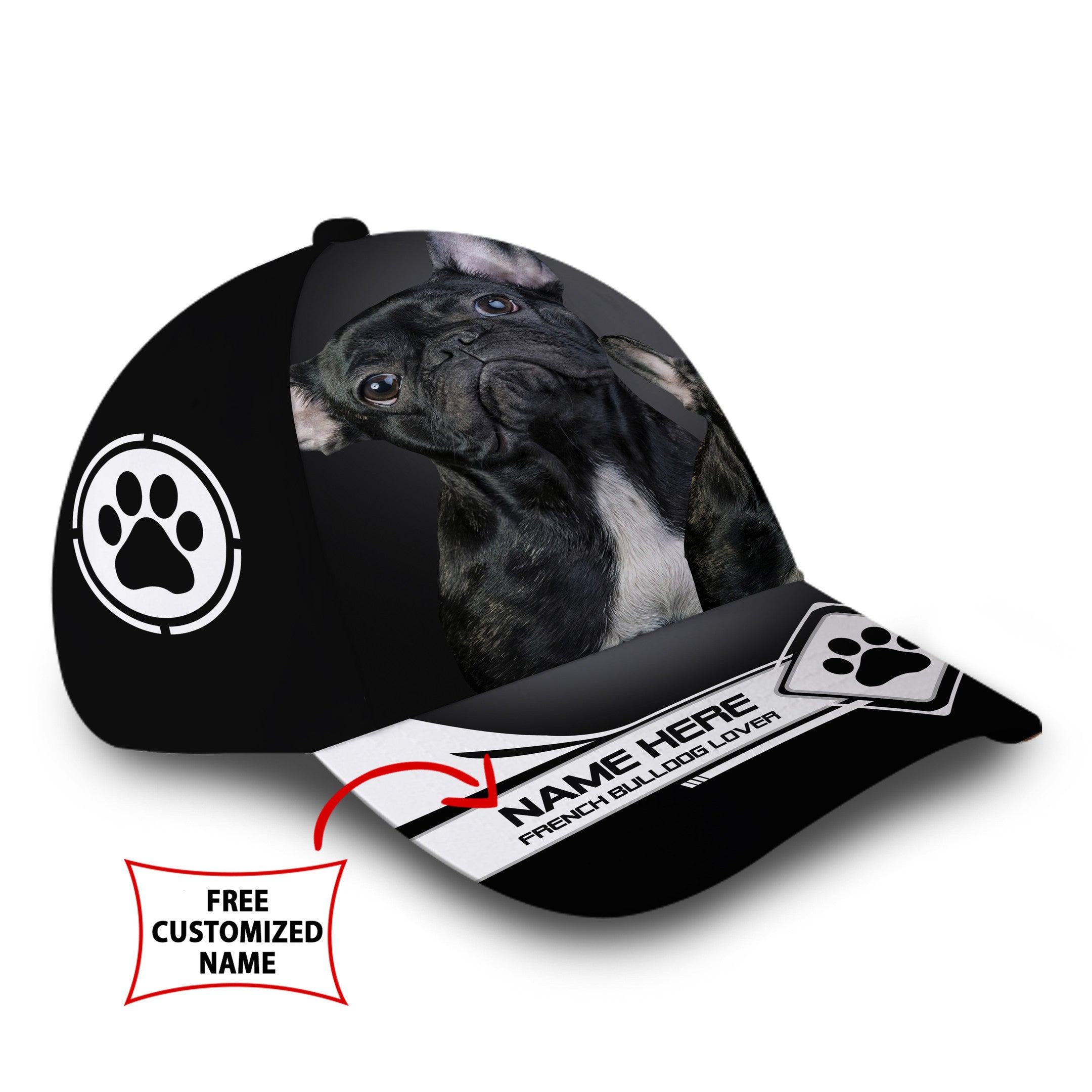 Personalized Cool French Bulldog Dog Hat Classic Cap Trucker Hats Custom Hats Gifts For Men & Women