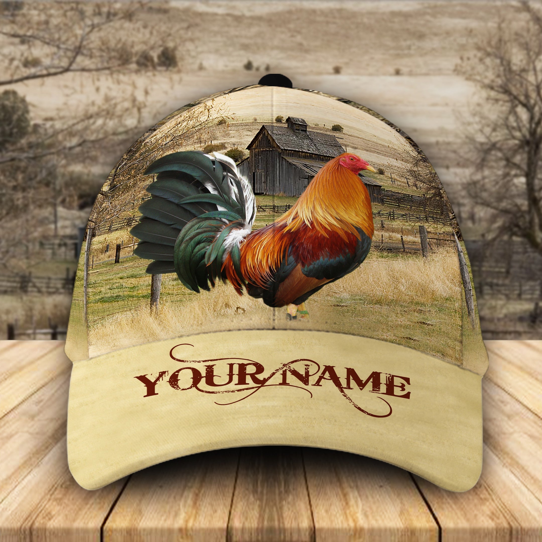 Personalized Cool Rooster Hat Classic Cap MT107085Pb Trucker Hats Custom Hats Gifts For Men & Women