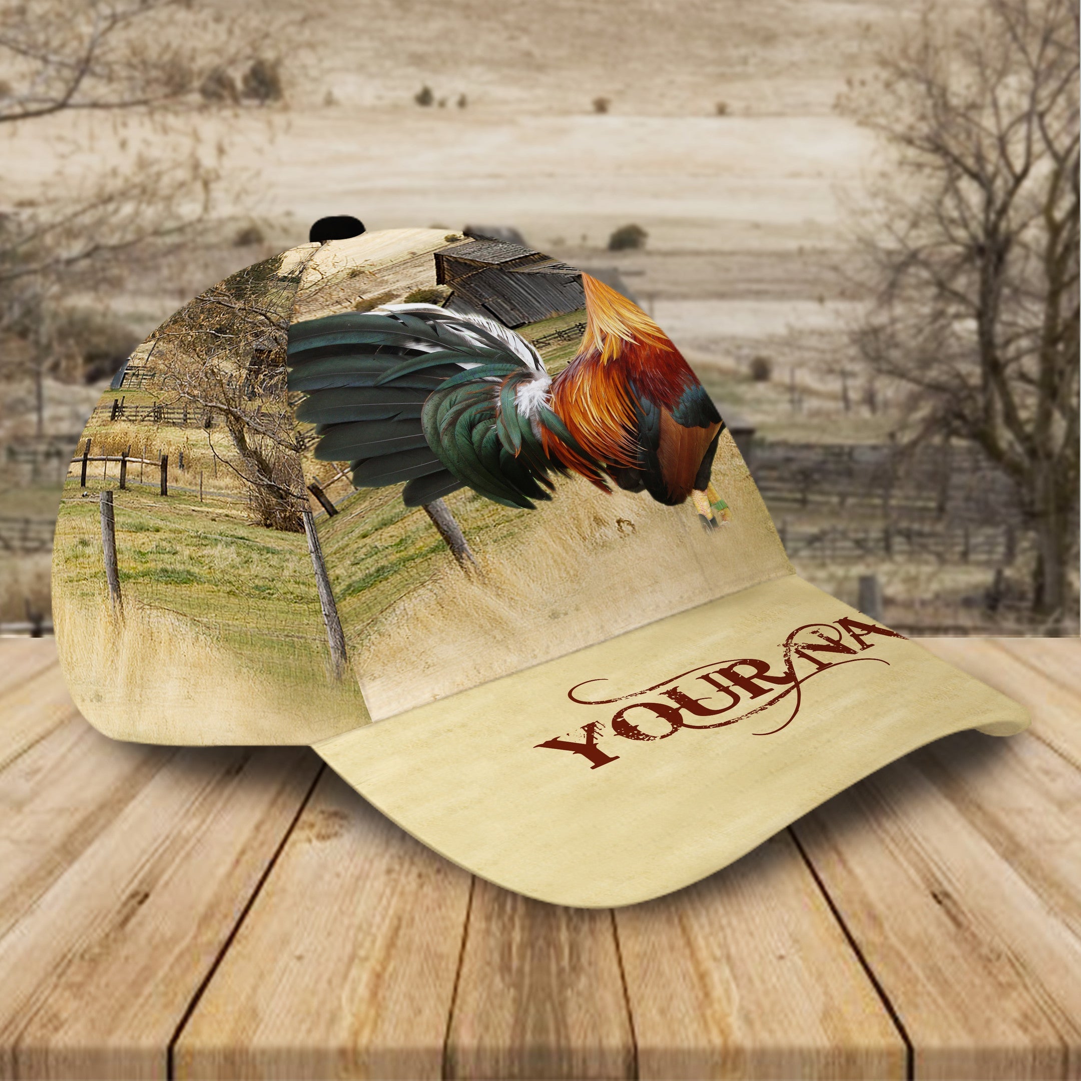 Personalized Cool Rooster Hat Classic Cap MT107085Pb Trucker Hats Custom Hats Gifts For Men & Women