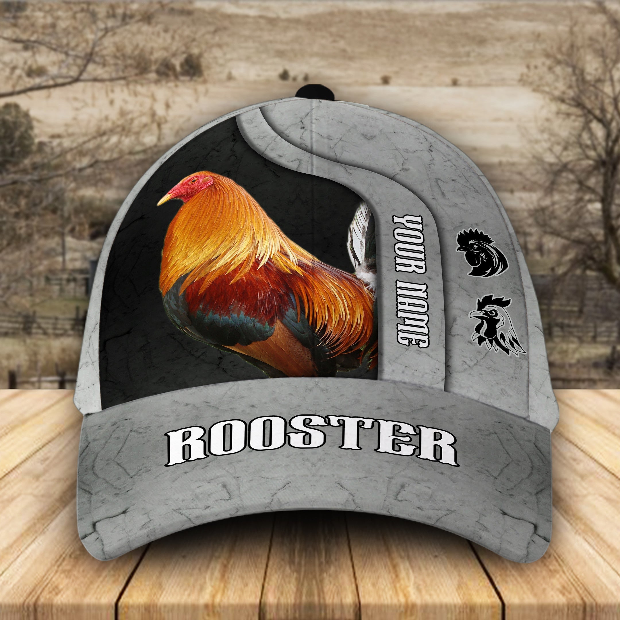 Personalized Cool Rooster Hat Classic Cap MT107090Pb Trucker Hats Custom Hats Gifts For Men & Women