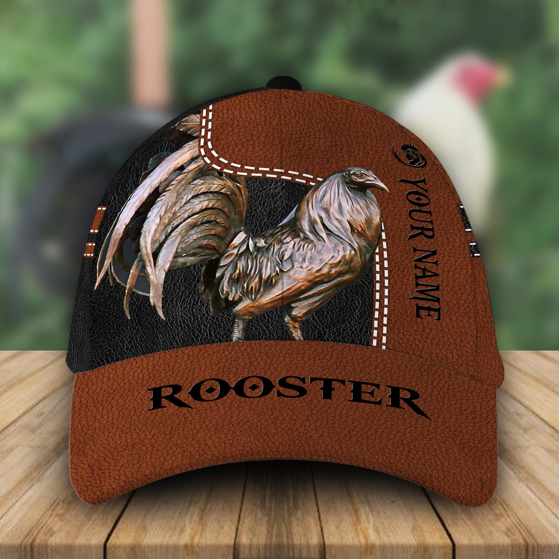 Personalized Cool Rooster Leather Hat Classic Cap MT107079Pb Trucker Hats Custom Hats Gifts For Men & Women