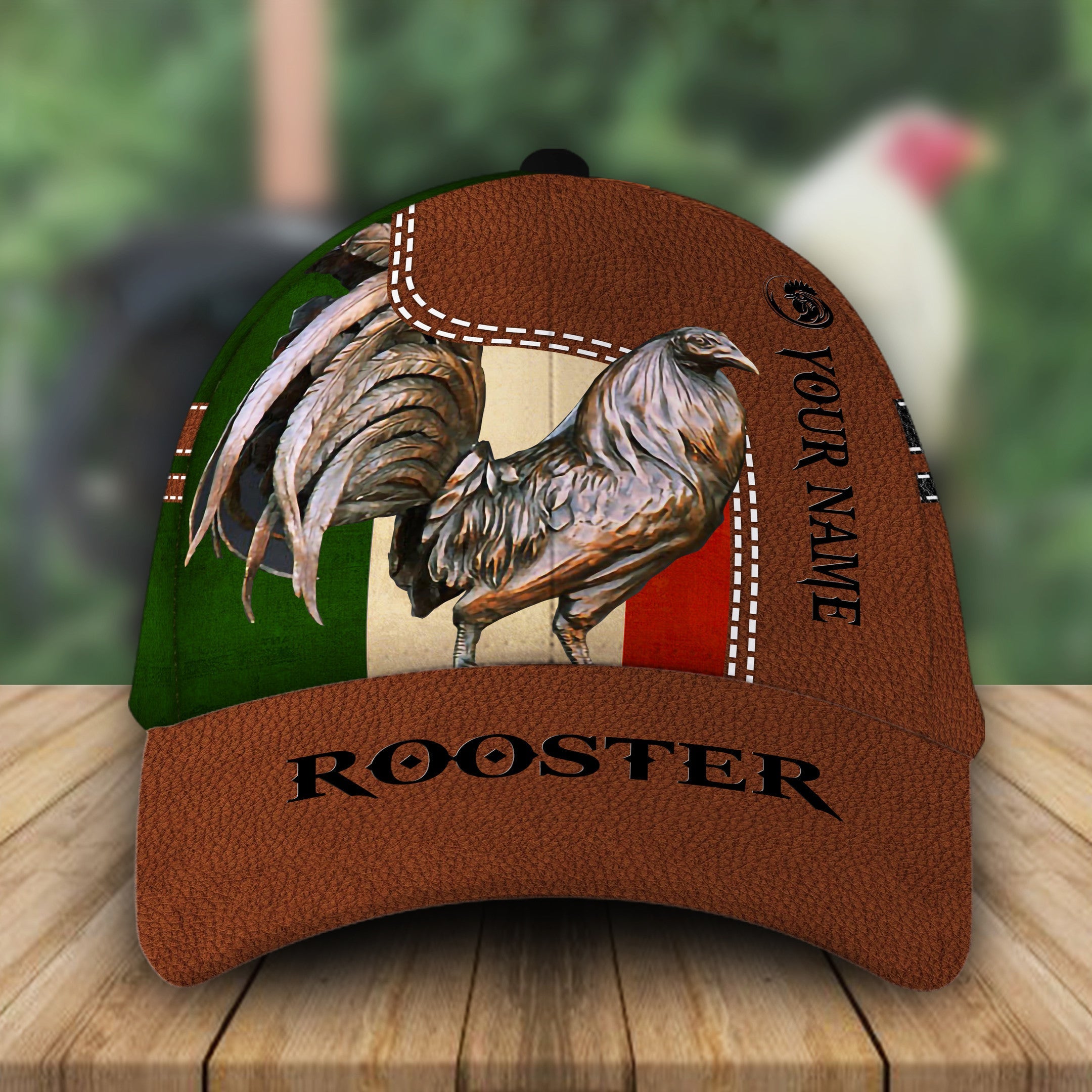 Personalized Cool Rooster Leather Hat Classic Cap MT107080Pb Trucker Hats Custom Hats Gifts For Men & Women