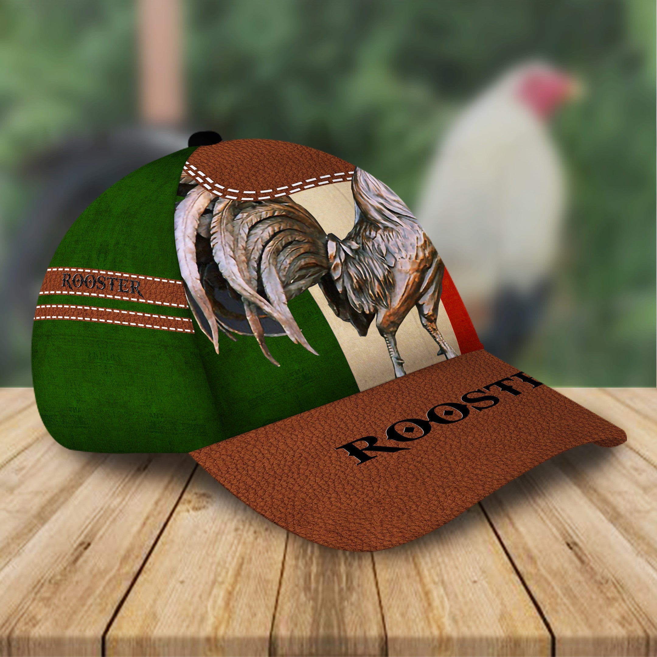 Personalized Cool Rooster Leather Hat Classic Cap MT107080Pb Trucker Hats Custom Hats Gifts For Men & Women