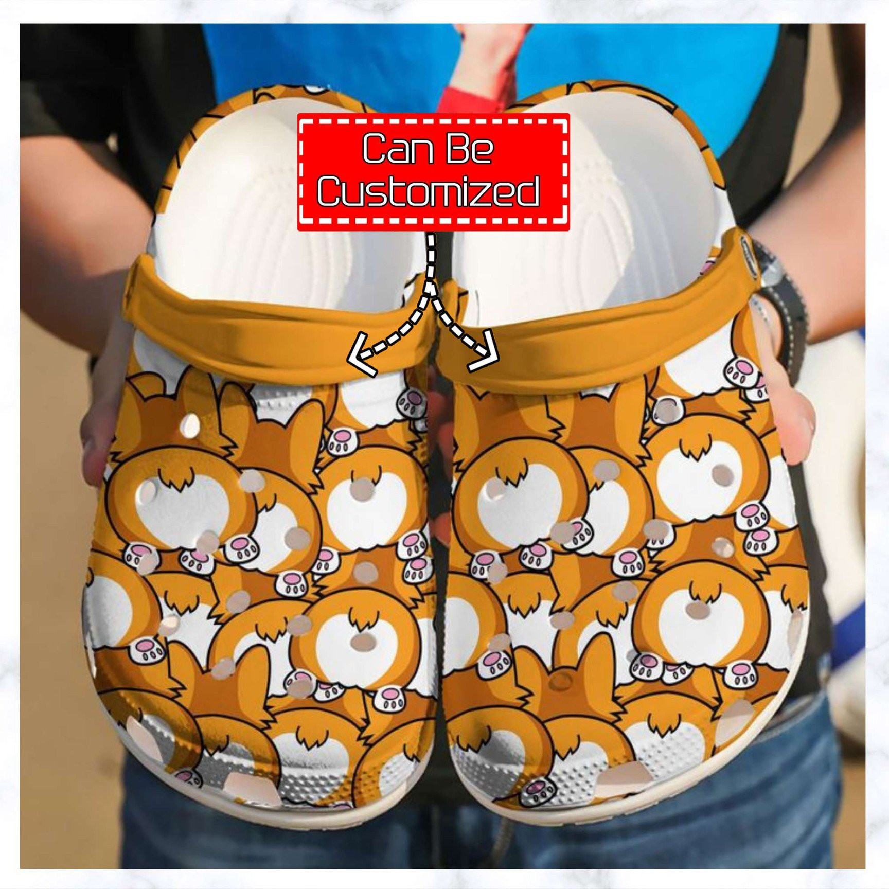 Personalized Corgi Butts clog Shoes Dog