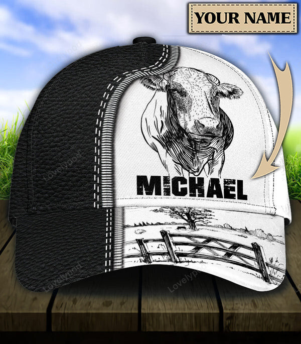 Personalized Cow Classic Cap, Gift for Farmers, Cow Lovers baseball cap hat Trucker Hats Custom Hats Gifts For Men & Women