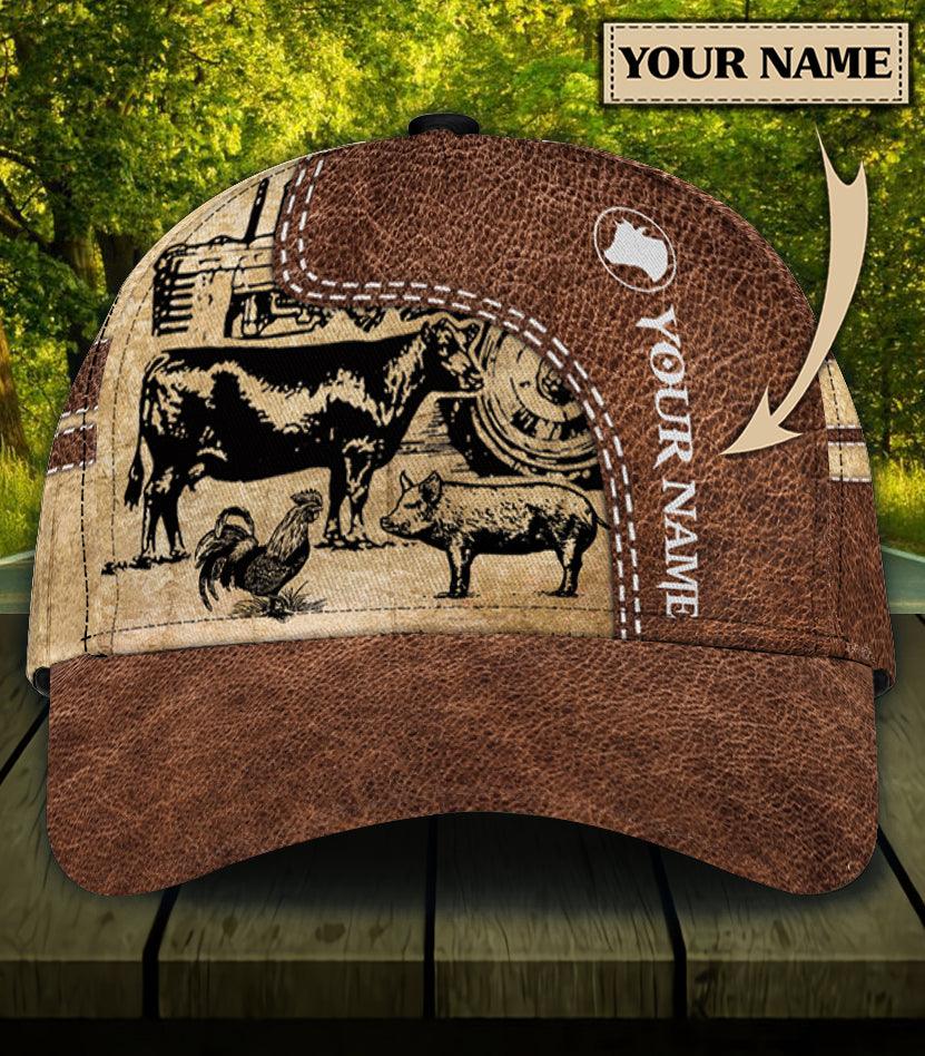 Personalized Cow Classic Cap, Personalized Gift for Farmers, Cow Lovers, Chicken Lovers Trucker Hats Custom Hats Gifts For Men & Women